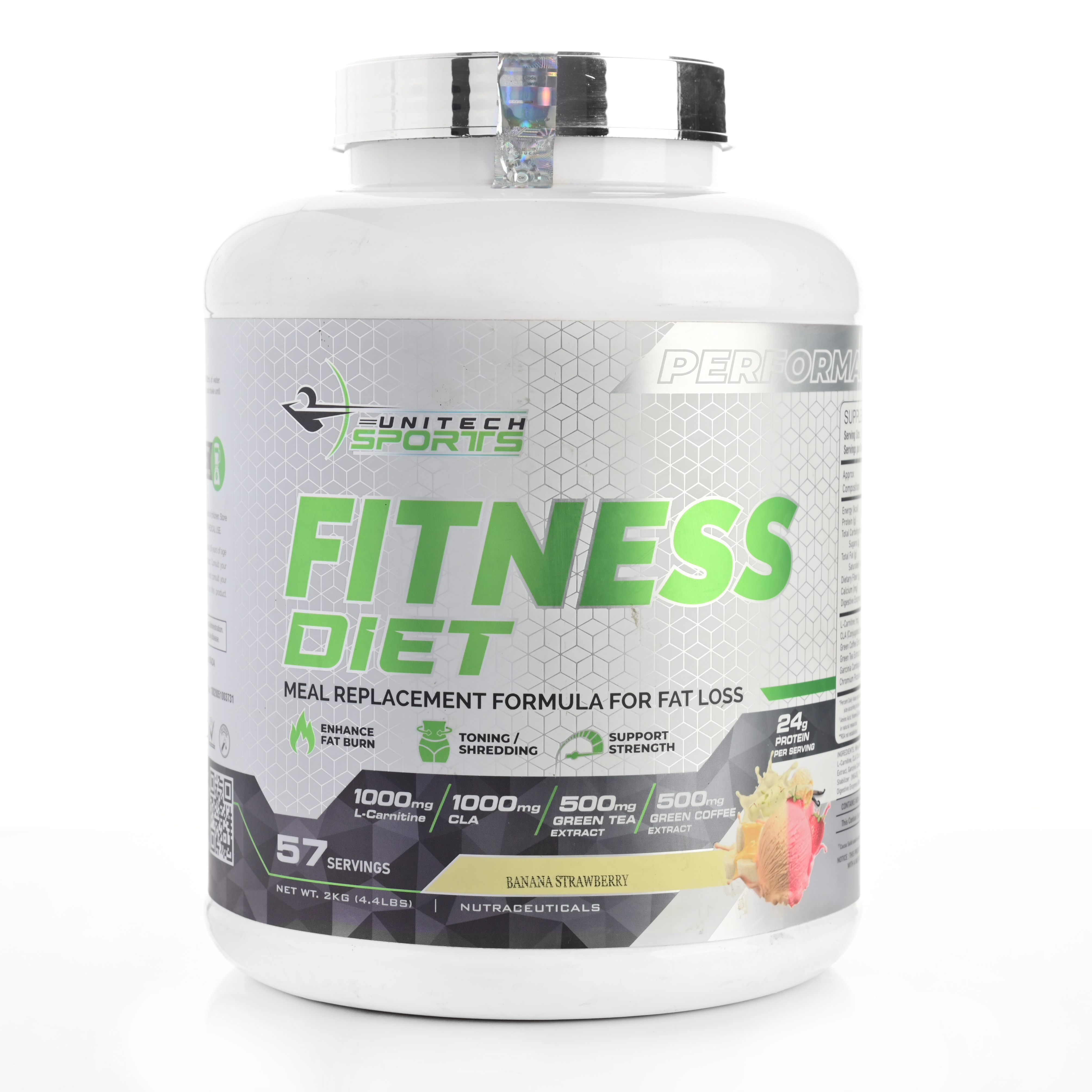 Unitech Sports Advanced Fitness Diet 2Kg (Banana Strawberry)