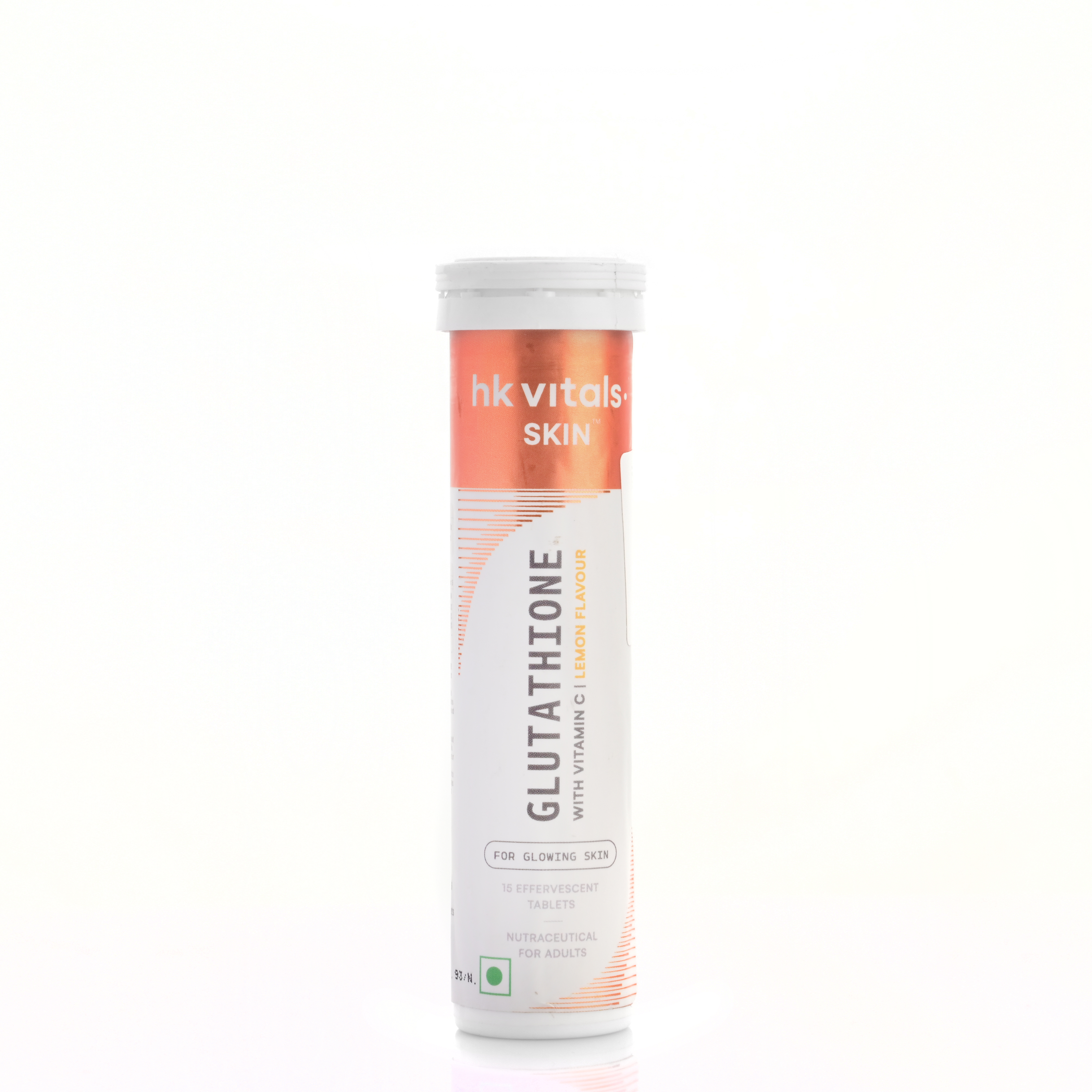 K Vitals Glutathione - 15 Effervescent Tablets | L-Glutathione Tablets With Vitamin C & E, For Skin Glow & Hydration, No Added Sugar, Orange Flavour, 60 Grams