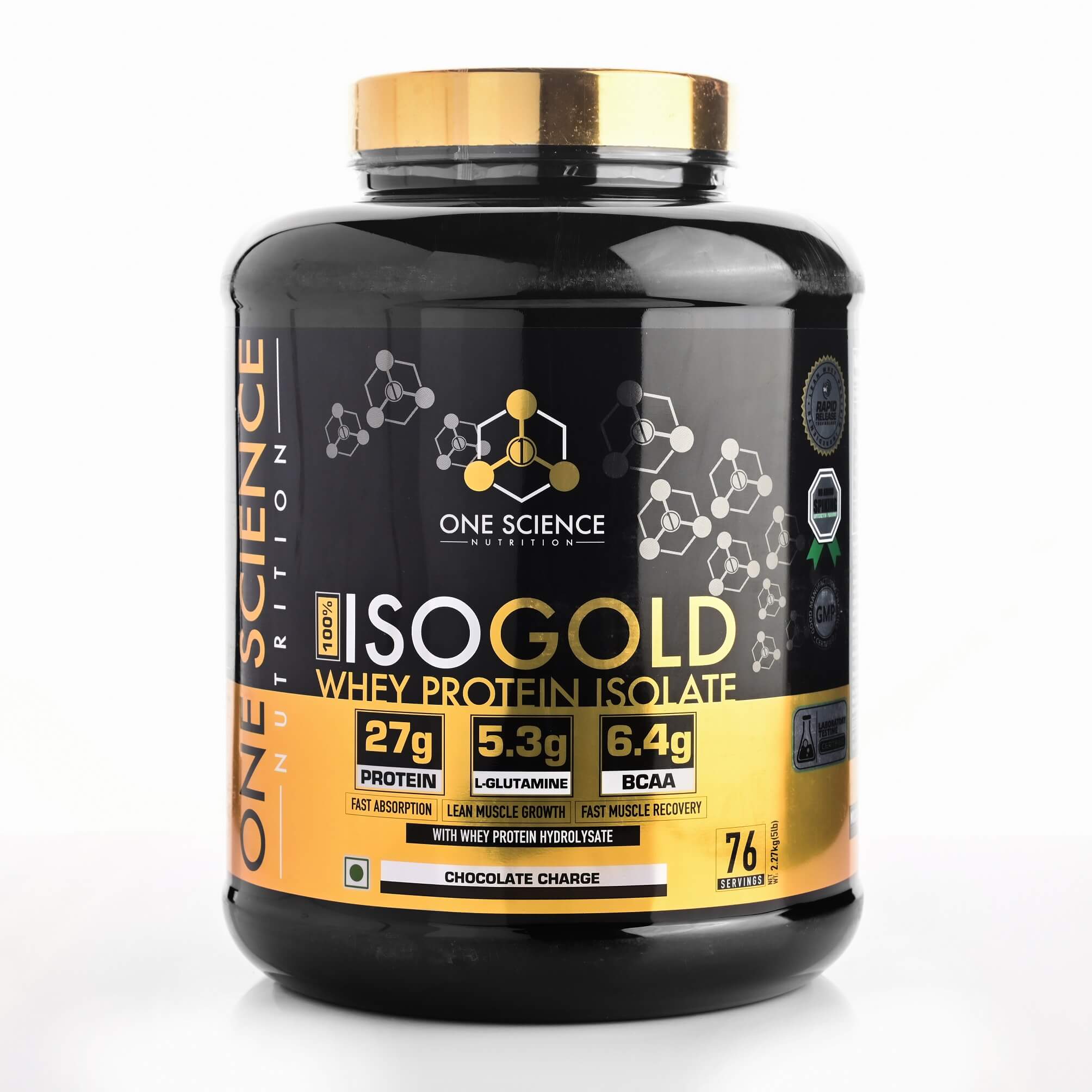 One Science Nutrition (OSN) 100% Iso Gold Whey Protein 5 lbs [Grass Fed Whey]- 27g Protein, 5.3g Glutamine, 6.4g BCAA - Chocolate Charge