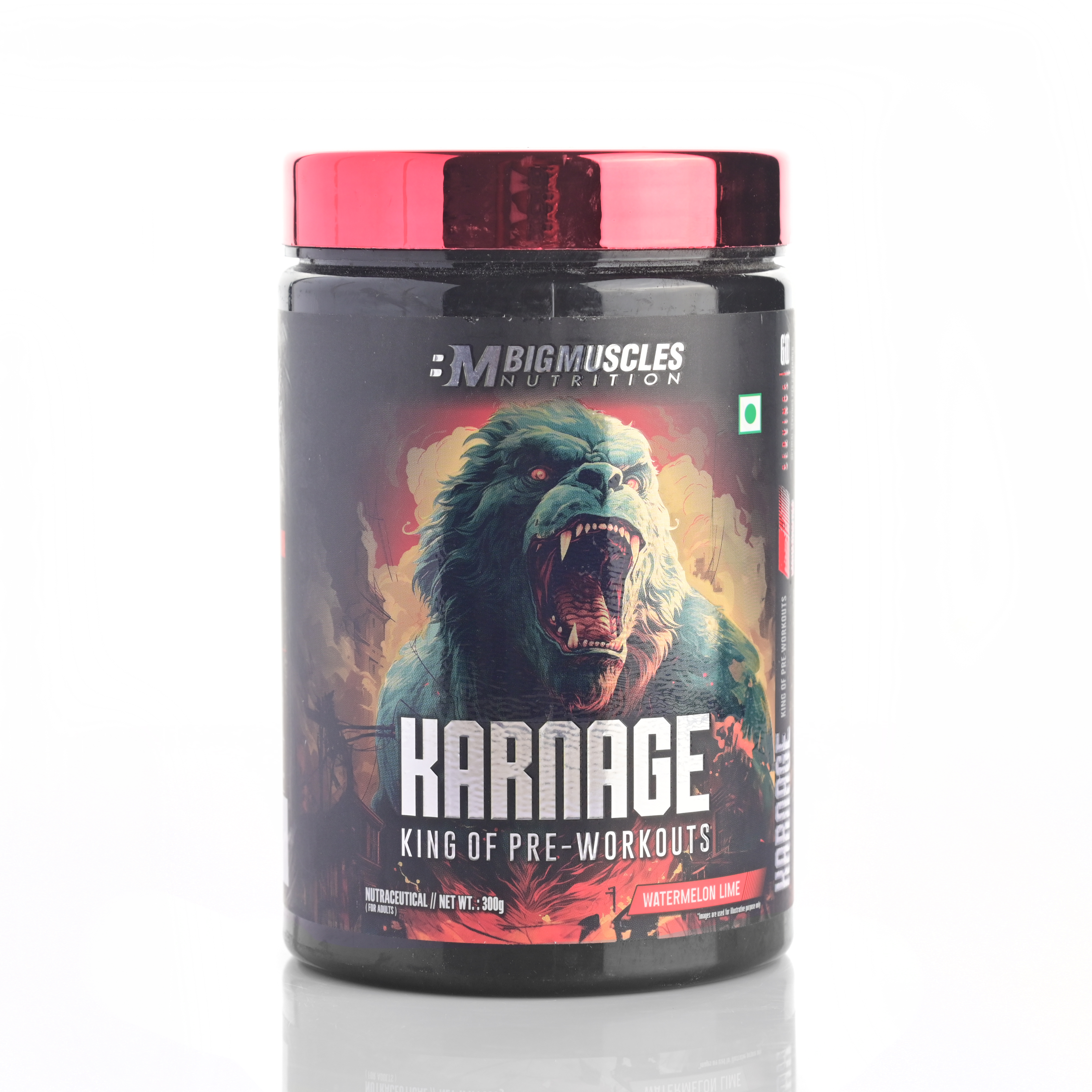 Bigmuscles Nutrition Karnage Pre workout (60 Servings, Watermelon Lime )