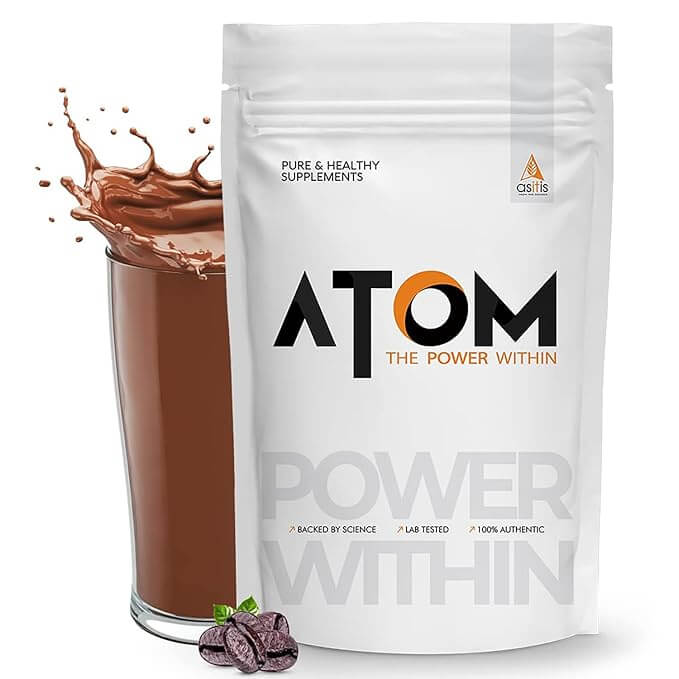 AS-IT-IS ATOM Whey Protein 1kg | 27g protein | Isolate & Concentrate,  (Cafe Latte)