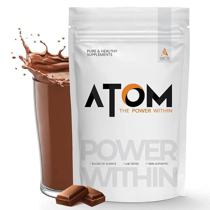 AS-IT-IS ATOM Whey Protein 1kg | 27g protein | Isolate & Concentrate,  (Choclate Peanut Butter)