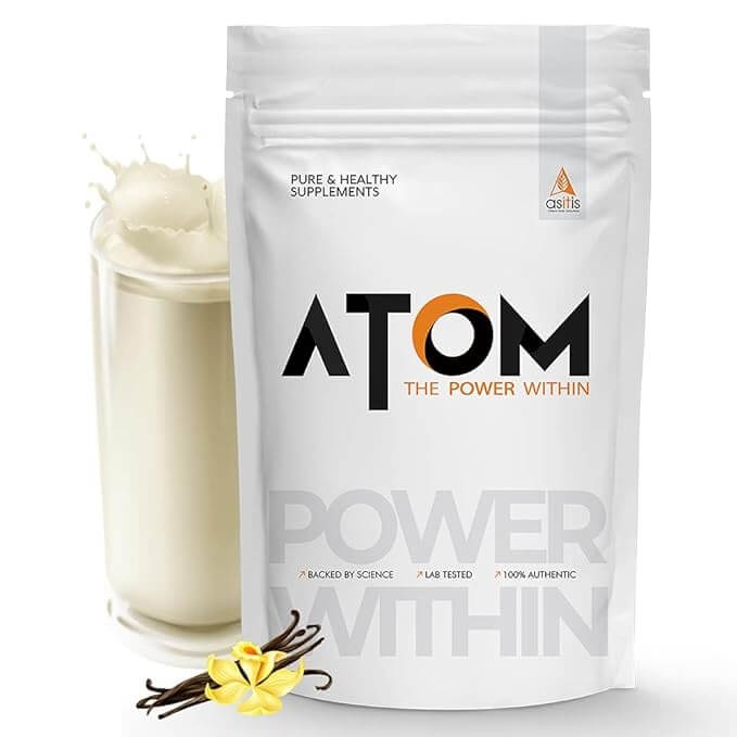 AS-IT-IS ATOM Whey Protein 1kg | 27g protein | Isolate & Concentrate,  (French Vanilla)