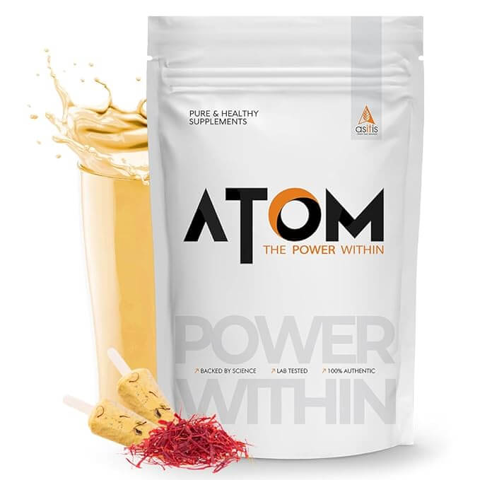AS-IT-IS ATOM Whey Protein 1kg | 27g protein | Isolate & Concentrate,  (Kesar Kulfi)
