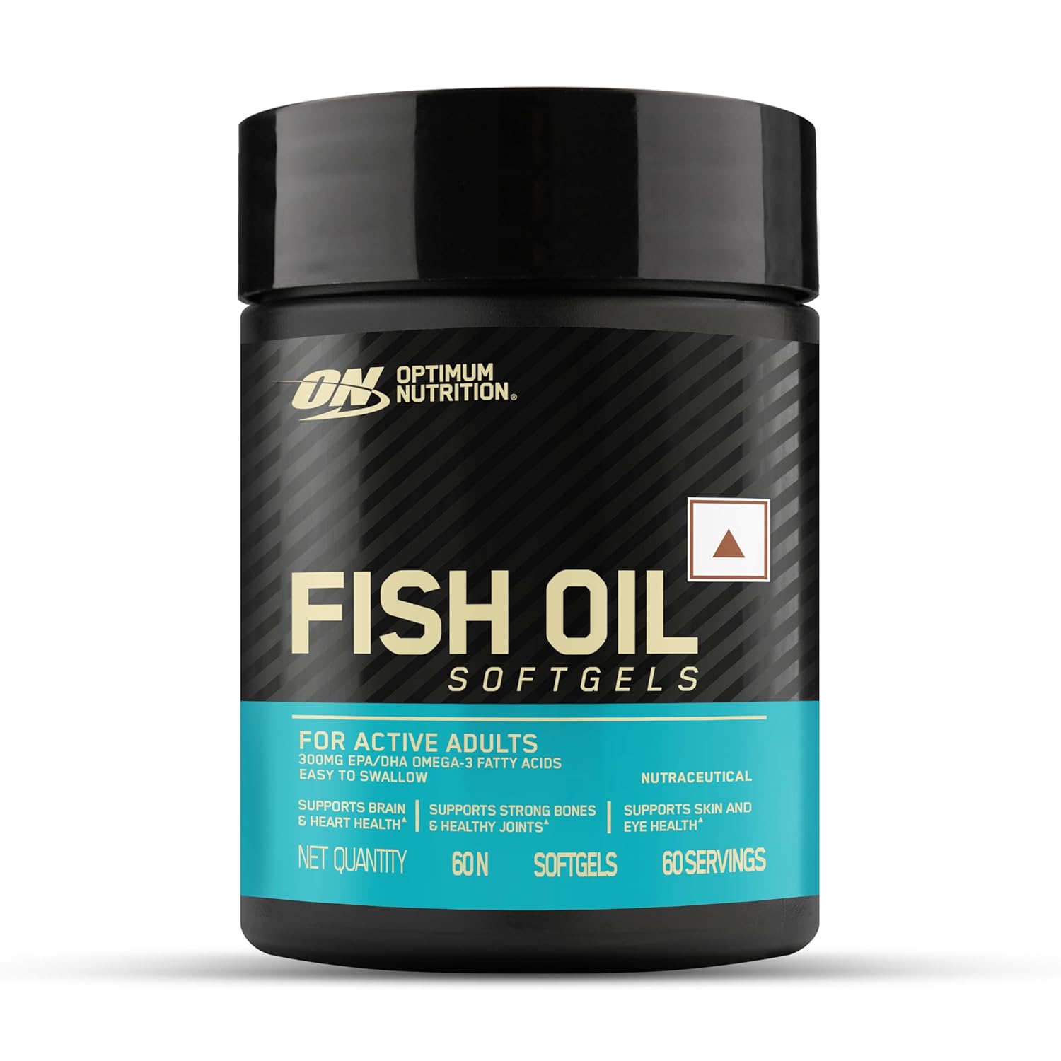 ON Fish Oil - 60 Capsules, 300mg EPA/DHA Omega -3 Fatty Acids for Strong Bones-Healthy Joints, Brain, Heart, Skin & Eye Health